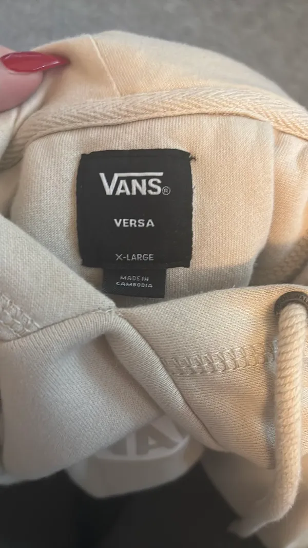 Cream Vans Hoodie XL - Image 3