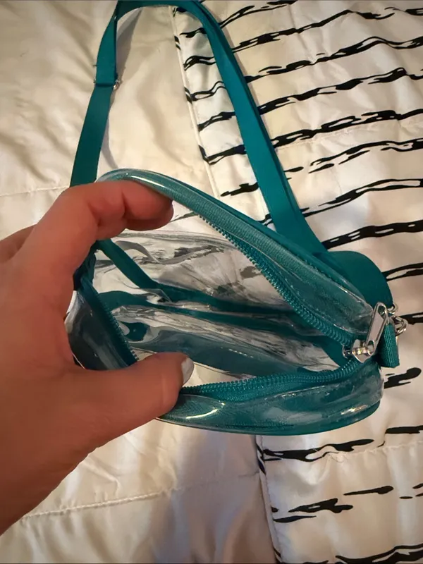 Clear Teal Crossbody Bag - Image 4