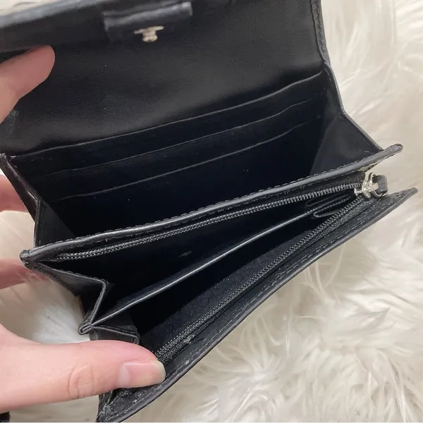 Vintage Coach Black Small Bifold Wallet signature logo - Image 4