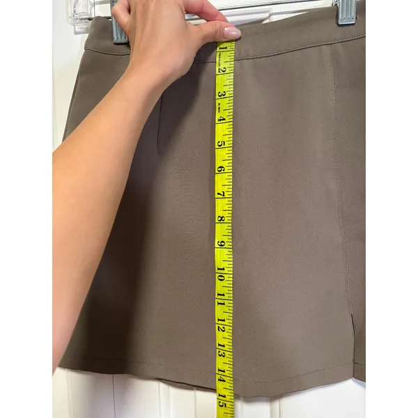 Dazy Women's Taupe Brown A-Line Mini Skirt Back Zip Size S - Image 4