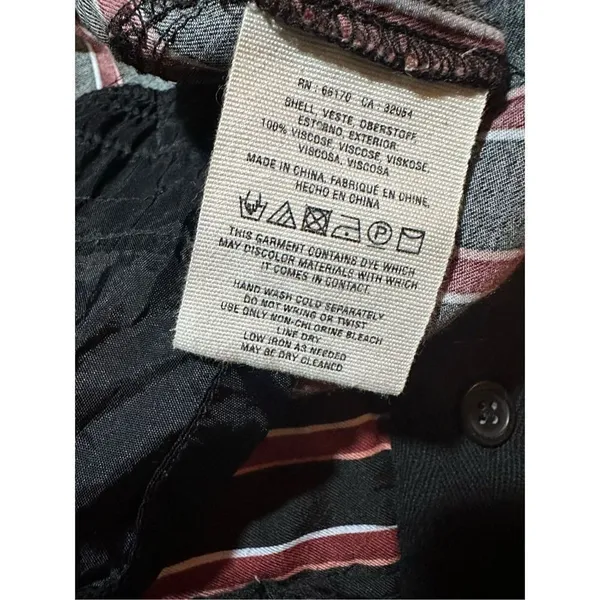 ANTHROPOLOGIE Striped Silky Tie Joggers in Black/Red‎ sz small - Image 15