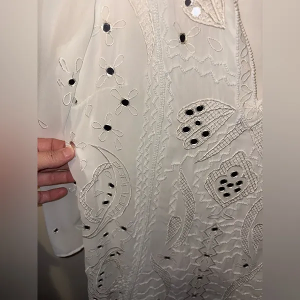Alice + Olivia butterfly embellished mini dress white‎ lined size XS - Image 6
