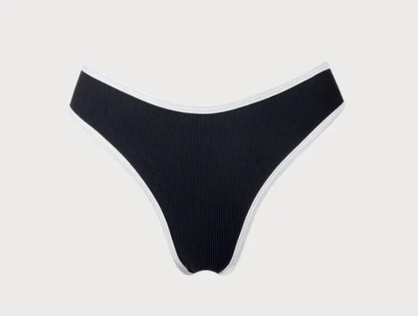 berlook Contrast Trim Bikini Bottom ONLY 61 White Size M - Image 7
