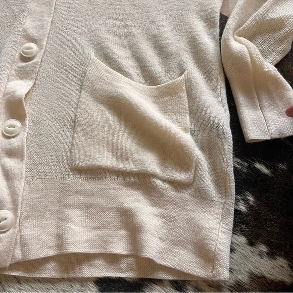 RAG & BONE Cream‎ Fine Wool Button Front Cardigan Size XS - Image 4