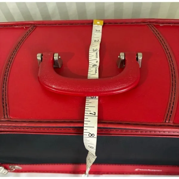 Vintage Grasshopper Black & Red Carry-On Suitcase Semi-Hard Shell Luggage 1970s - Image 9