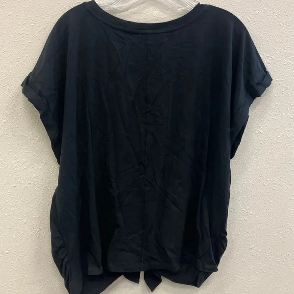 Ava & viv black short sleeve tie front basic tee NWT - Image 7
