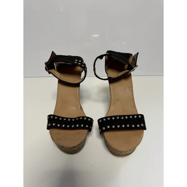 Womens High Heels Wedge Ankle Strap Open Toe Black Party Pump Heel Sandals 5 C1 - Image 3