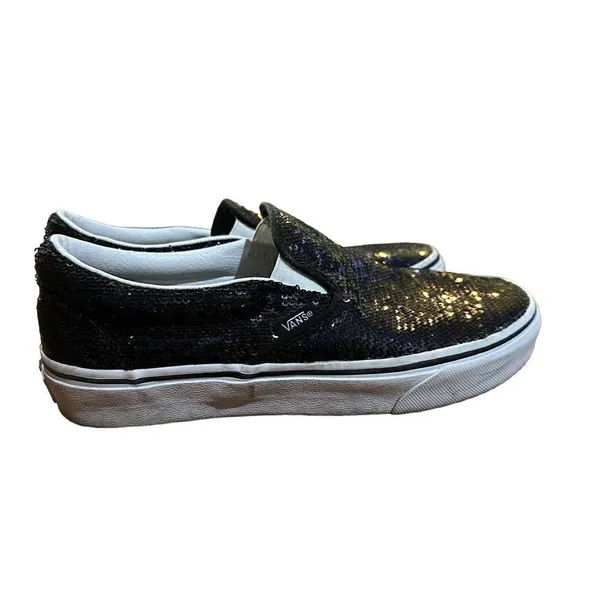 VANS OTW Black Sequin Slip On Skating Casual Shoes Sneakers Women's 5.5‎ - Image 2