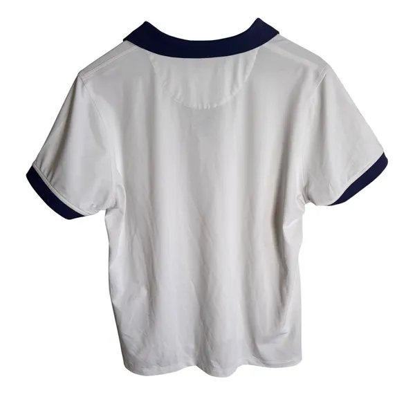 Masters Peter Millar Womens XL Golf Polo Shirt White Navy V-Neck BP19T195-001 - Image 6