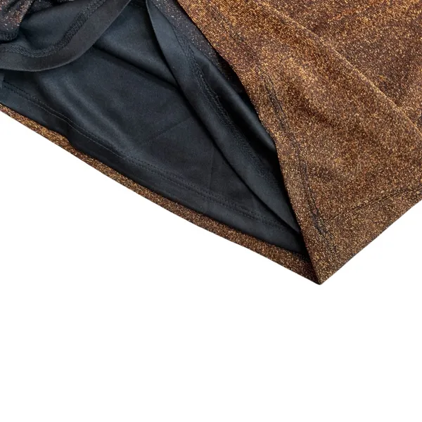 Lulus Size M Follow The Festivities High Rise Wide Leg Pants Copper Metallic NWT - Image 12
