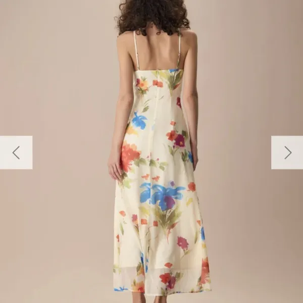 RIHOAS Women's Beige Floral Slip Maxi Dress 3 - Image 2