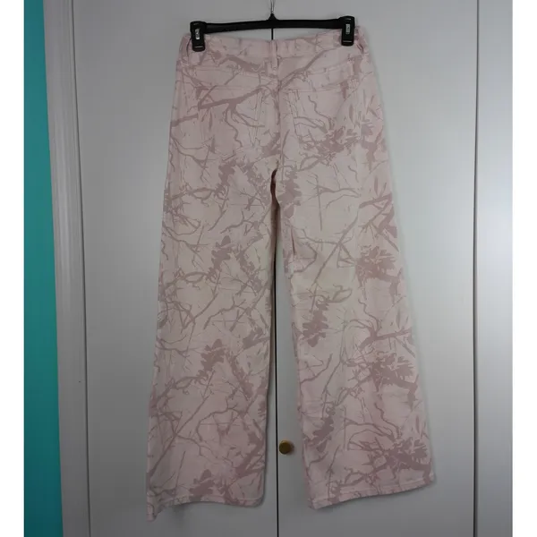 Cali 1850‎ Pink Tree Branch Camo High Rise Wide Leg Jeans Y2K Streetwear 11 30 - Image 2