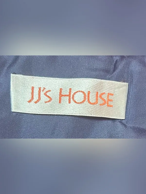 JJ’s House Elegant Deep Navy V-Neck Cap-Sleeves Midi Dress with Ruched Waist - Image 3