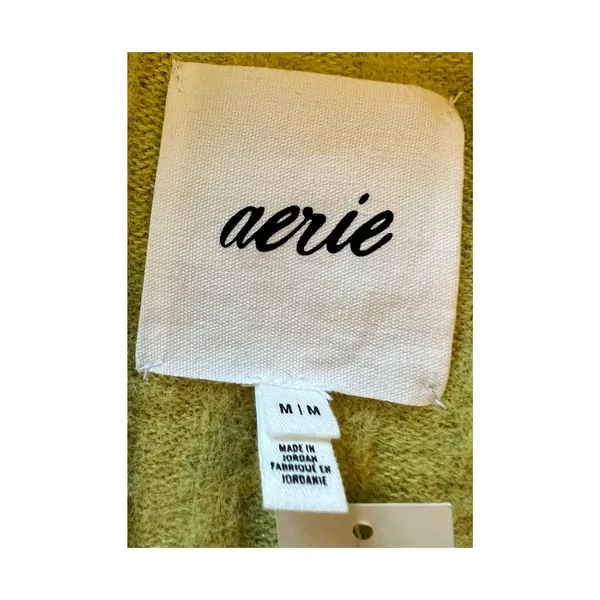 Aerie Sweater Size M Mustard Yellow Oversized Tunic Long Sleeve Round Neck NWT - Image 3