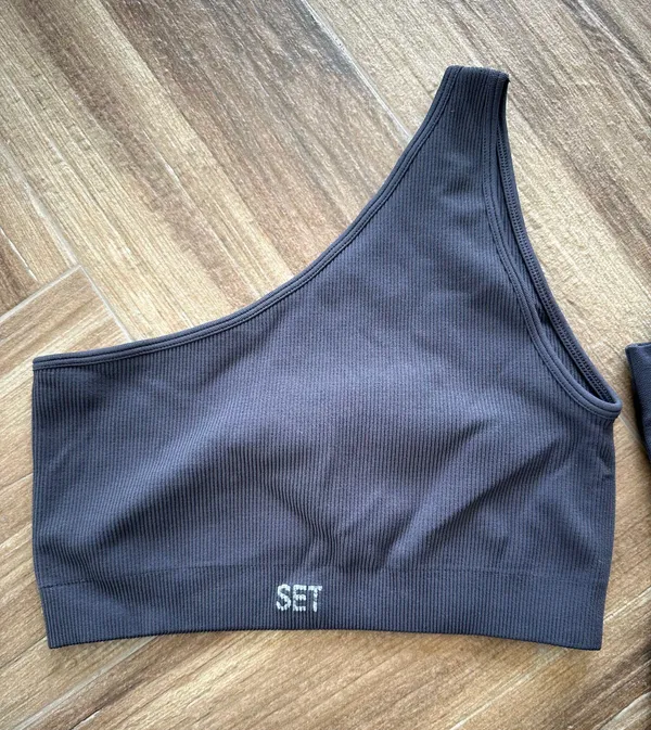 Set Active Sculptflex Leggings And One Shoulder Bra Concrete Jungle Sz Small - Image 2
