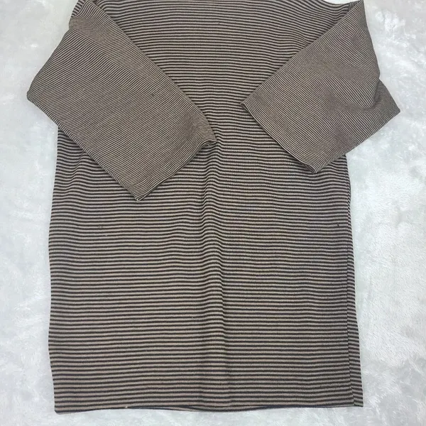 Pom Pom Frank Owen Vintage Sweater Wool Leather Batwing Sleeve‎ Brown Black Sz S - Image 15
