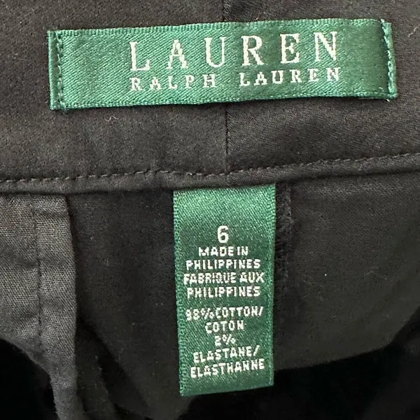 Women's Lauren Ralph Lauren Black Chino Shorts With Pockets Size‎ 6 - Image 6