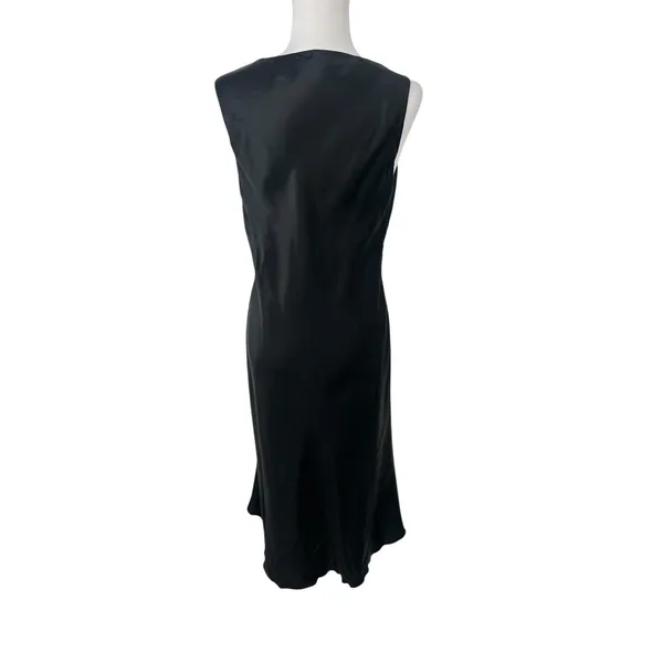 Valerie Stevens 10 Black 100% Silk Slip Dress 90s Minimalist Quiet Luxury Goth - Image 4