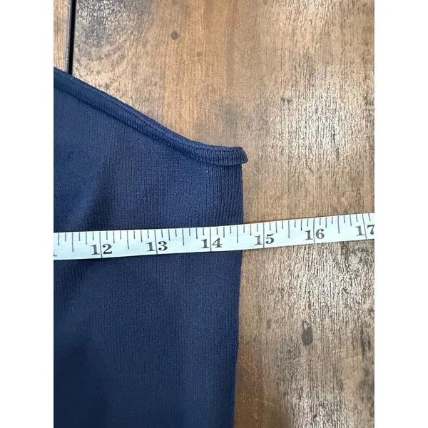 Autumn‎ Cashmere One Shoulder Top Women Small Navy Blue Ribbed Knit Minimalist - Image 6