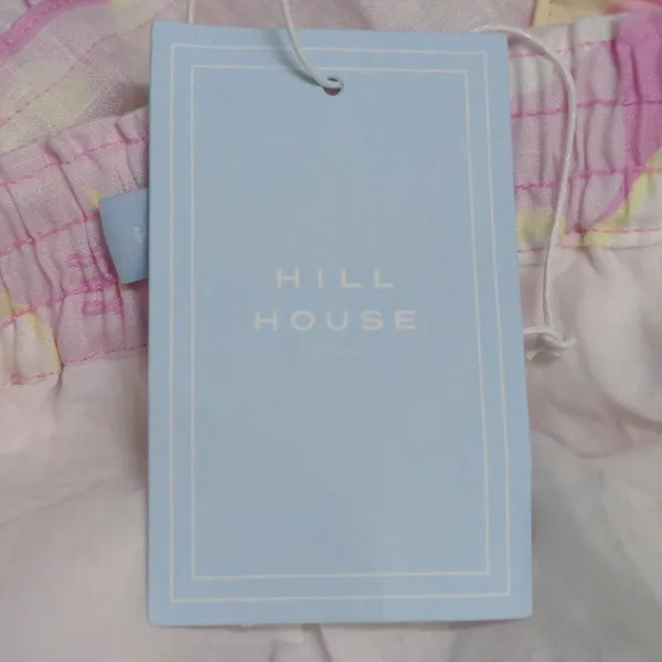 Hill House The Paz Skirt Mini Candy Kaleidoscope Pink Linen Ruffle L New - Image 8