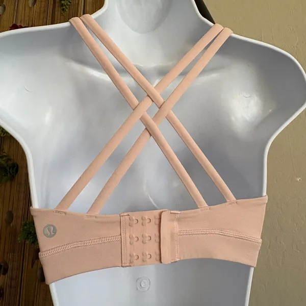 Lululemon In Alignment Straight-Strap Bra Womens Sz 2 Dusty Rose Adjustable Yoga - Image 4