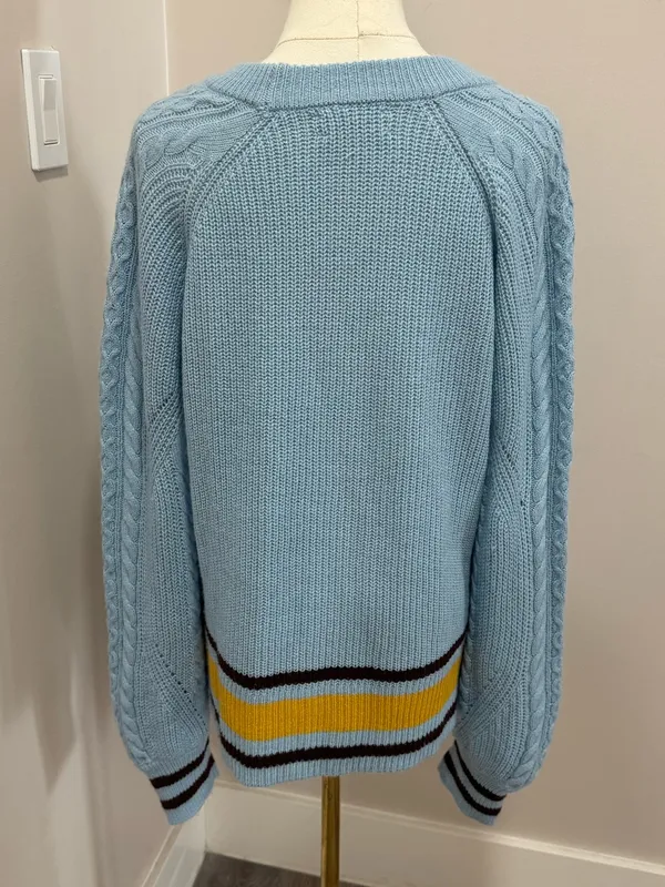 Anthropologie Sky Striped Sweater Size‎ Medium - Image 4
