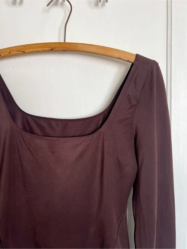 Lululemon • Wundermost Ultra-Soft Nulu Square-Neck Long-Sleeve Bodysuit brown - Image 3