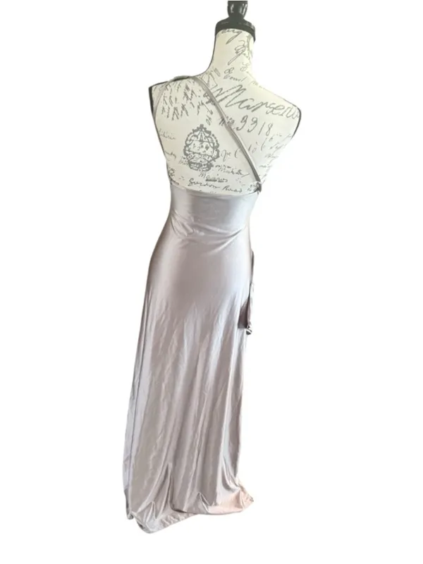 Women's OYS Champagne One Shoulder Dress S - Image 3