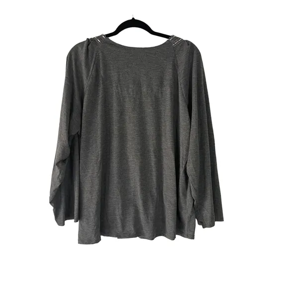 Earth Angels Women's Plus Size XXL Grey Babydoll Long Sleeve‎ Pajama Top - Image 5