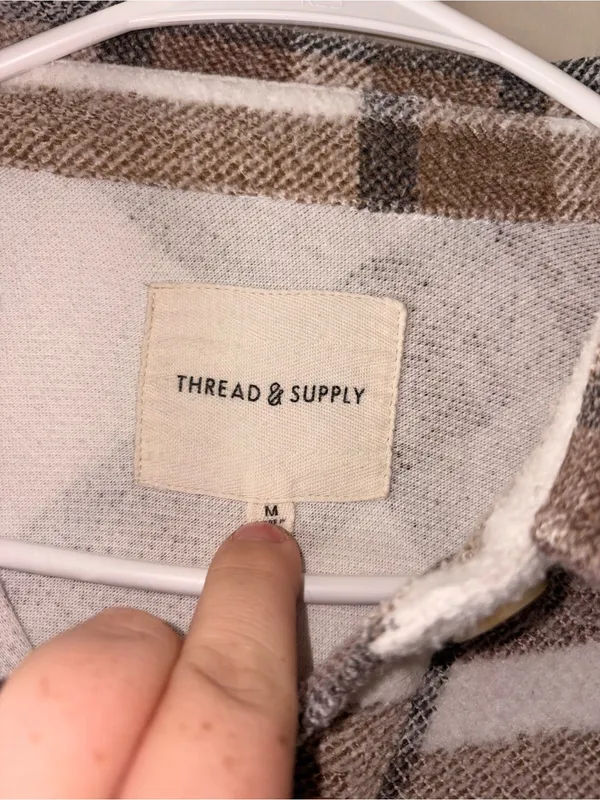Thread & Supply plaid shacket top M - Image 2