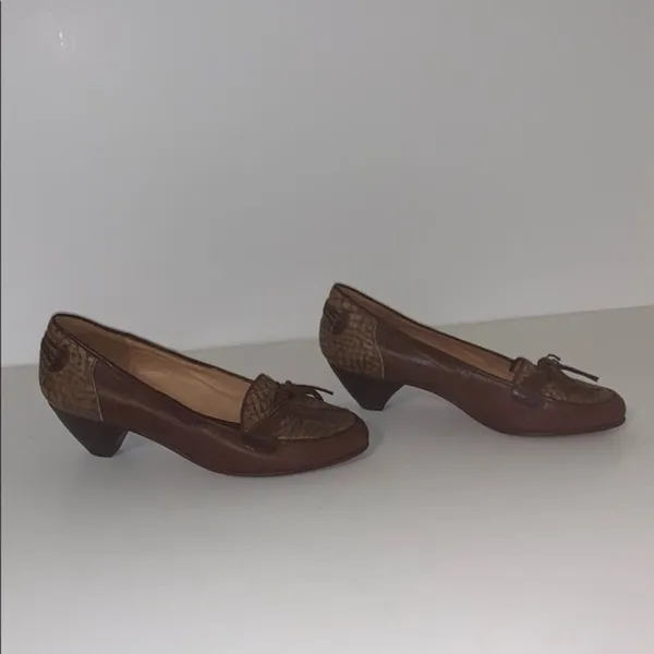Vintage Size 35 / 5 Angelina 1980s Loafer‎ Pumps Brown - Image 5