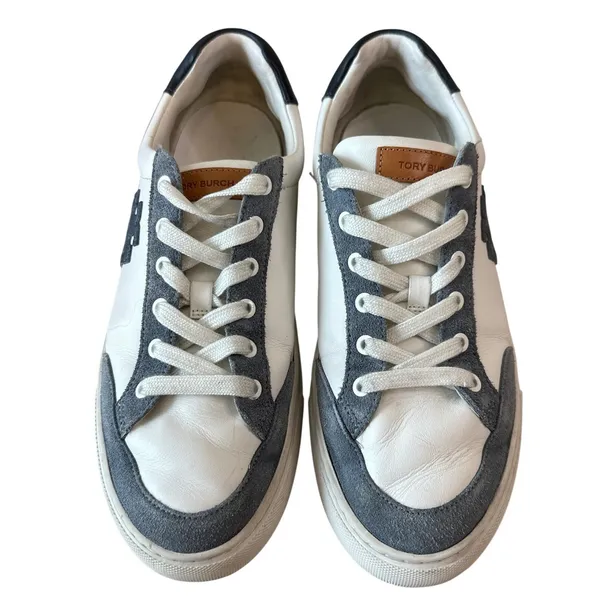 Tory‎ Burch Color Block T Logo Leather Sneakers 9.5 Box Style 161131 - Image 3