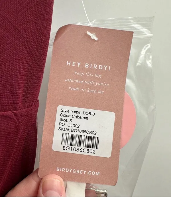 Birdy Grey Doris Chiffon Ruffle Sleeveless Bridesmaid Dress in Cabernet Sz S NEW - Image 10