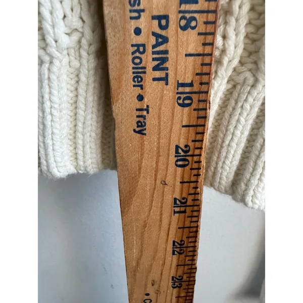 Free People Ivory Cable Knit Hooded V-Neck Cropped Sweater XS OB1234567 - Image 5