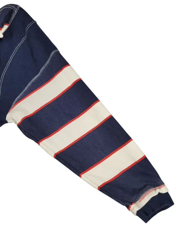 Free People Work It Out Printed Rugby Striped Pullover Sweatshirt Sz S - Image 13