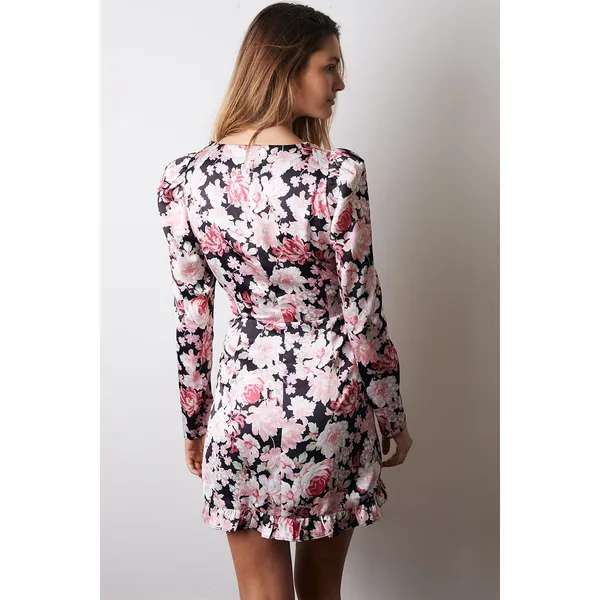 Bardot Womens Dress Size 12 Mini‎ Floral Black Ruffle Samara Rose Garden NEW - Image 5