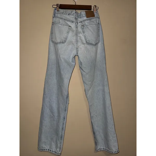 Aeropostale 90s Baggy Jeans Women 0 Light Wash Distressed High‎ Rise Denim Y2K - Image 5