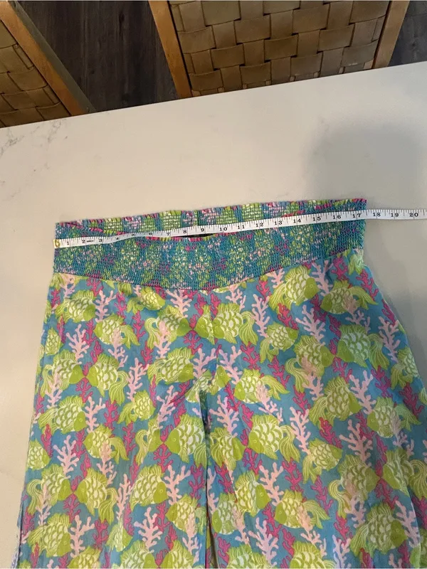 Lilly Pulitzer vintage white label smocked waist, Palazo pants small - Image 4
