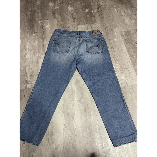 American‎ Eagle Women's Jeans Size 10 Regular Blue High Rise Straight Leg Bag6 - Image 6