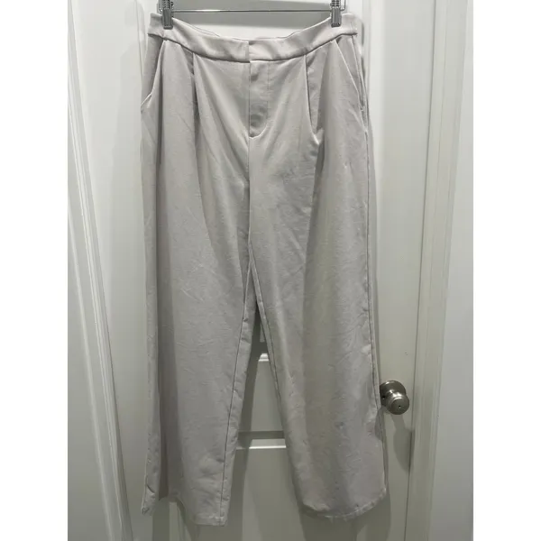 Vuori Elevation Ecru Heather Wide Leg Trouser Sz L - Image 2