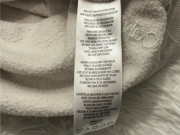 Calvin Klein Performance cropped crewneck sweatshirt light beige woman’s large - Image 5