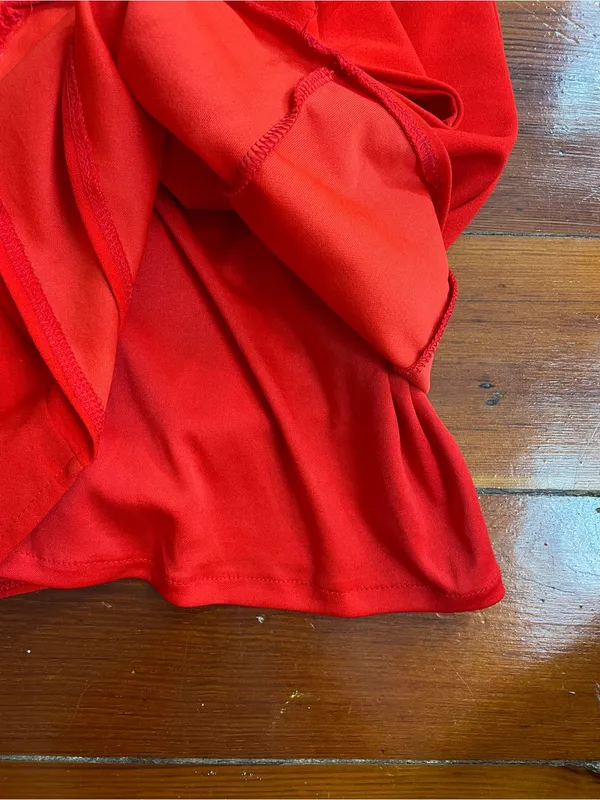 Hello Molly Backstage Passes One Shoulder Red Ruffle Mini Dress Sz XS 💚🎀 - Image 11