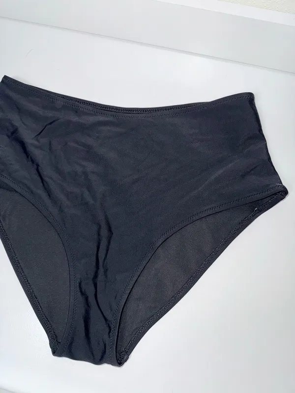 Aerie Mid-rise Bikini Bottom Solid Black Full Coverage - Image 5