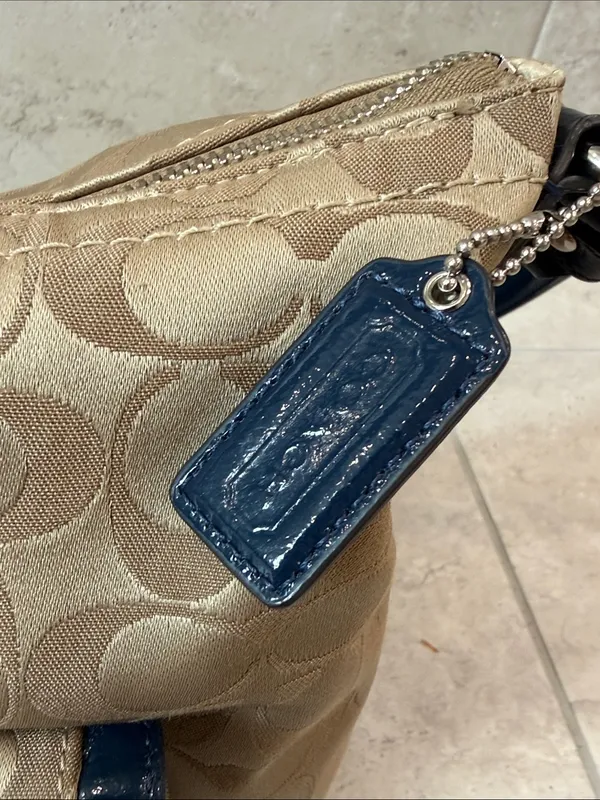 Coach Penelope Signature Sateen Convertible Hobo / Shoulder Bag Tan F19232 - Image 10