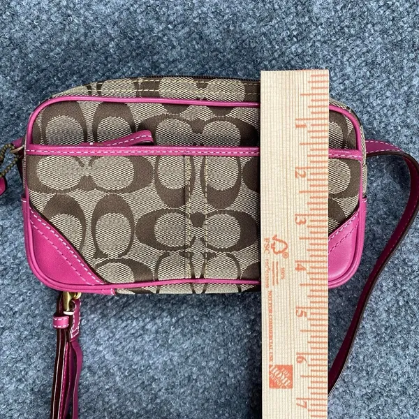 Coach Signature Hot Pink Brown Waist Pouch Belt Bag - Image 8