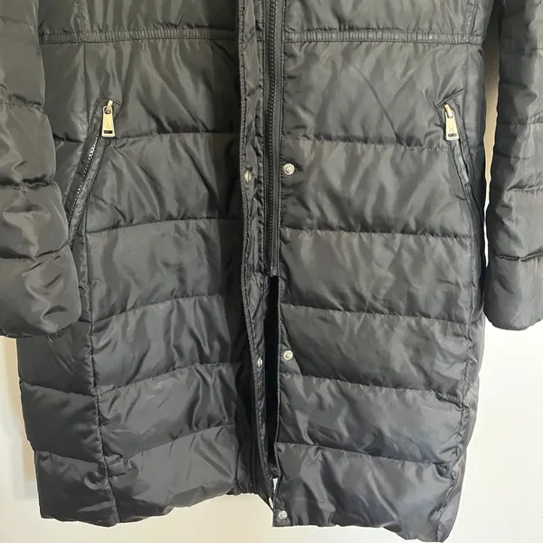 Lauren Ralph Lauren Black Quilted Down Puffer Coat Faux‎ Fur Zip Off Hood Small - Image 11