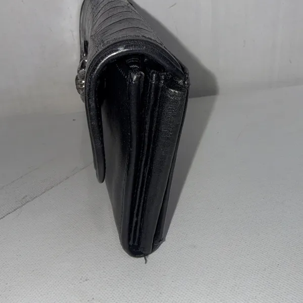 VTG Y2K Chunky Chain Brighton Black Equestrian Coastal Cowgirl Leather Wallet‎ - Image 2