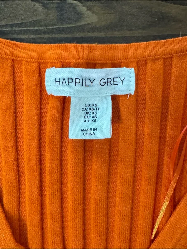 Orange ribbed long sleeve sweater Size XS - Image 3
