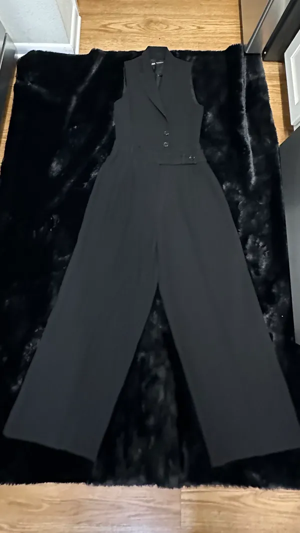 ZARA Black Sleeveless Oversized Vest Jumpsuit - Image 2