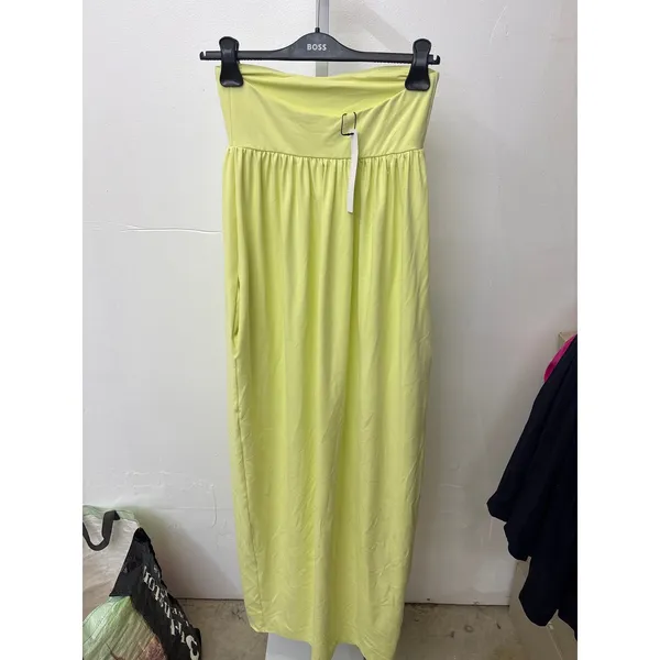 Susana Monaco Sz Small Yellow Strapless Tube Gathered Pocket Summer Maxi Dress - Image 4